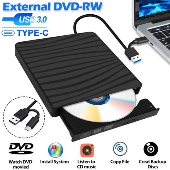 schlankes externes cd dvd rw laufwerk usb 3.0 brenner brenner player kartenleser für laptop Lightinthebox