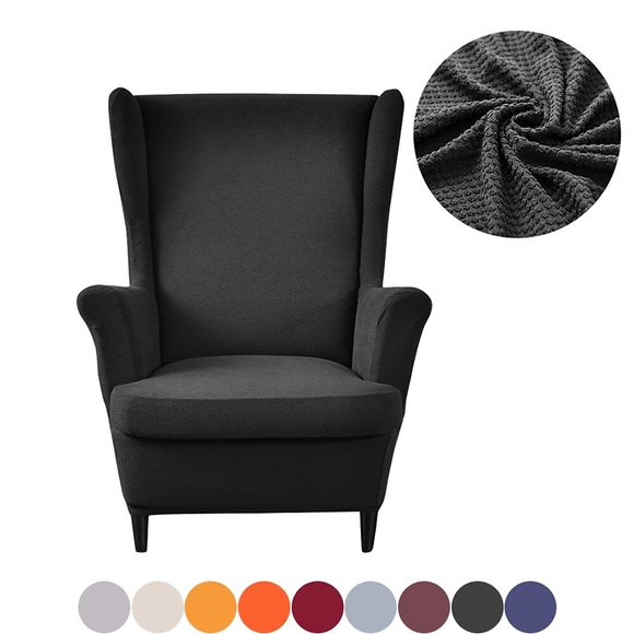 einfarbiger Stretch-Ohrensesselbezug Ohrensessel-Schonbezüge Spandex-Stoff-Ohrensesselbezug mit Sitzkissenbezug für Wohnzimmer Schlafzimmer passend für Ikea Strandmon-Stuhl Lightinthebox