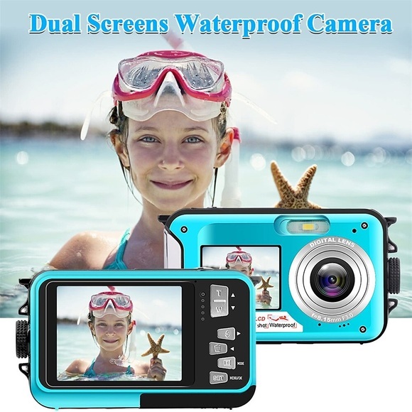 1 Stück wasserdichte Kamera Unterwasserkameras zum Schnorcheln Full HD 2.7k 48mp Videorecorder Selfie Dual Screens 10ft 16x Digitalzoom wasserdichte Digitalkamera Lightinthebox
