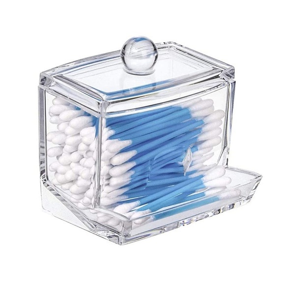 Acryl-Wattestäbchen-Aufbewahrungsbox, tragbar, transparent, Make-up-Wattepad, Kosmetikbehälter, Kristall-Schmuck-Organizer-Etui ohne Wattestäbchen Lightinthebox