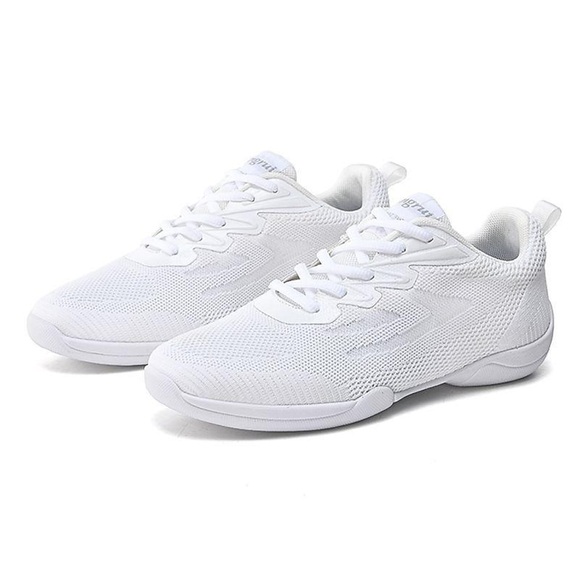 Damen-Tanz-Sneaker Cheer-Schuhe Praxis-Outdoor-Cheerleader-Sneaker mit flachem Absatz zum Schnüren in Weiß Lightinthebox