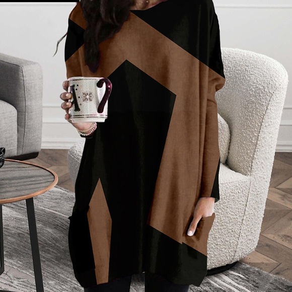 damen sweatshirt kleid winterkleid tee kleid wein khaki braun grau langarm einfarbig patchwork tasche winter herbst lässig herbst kleid lockere passform 2022 xs s m l xl xxl 3xl 4xl 5xl 6xl Lightinthebox