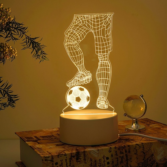 Led Illusion Nachtlicht Fußball Form 3D Schreibtischlampe mit 3 Farben wechselnden Nachttischlampen, Lichter für Schlafzimmer Geburtstagsgeschenke für Kinder Jungen Mädchen Baby Lightinthebox