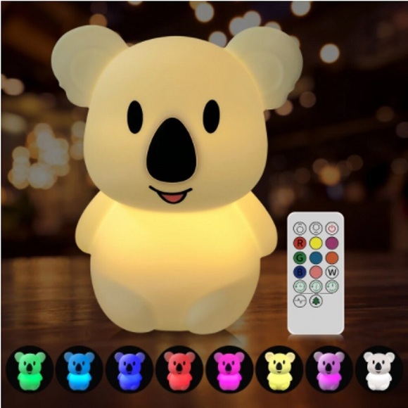 LED süßes Nachtlicht für Kinder Koala Fernbedienung Farbe Nachtlicht USB wiederaufladbare Kinder Nachttischlampe weiche Silikon Schreibtischlampe geeignet für Kleinkinder Koalas streicheln Farbwechsel Lightinthebox