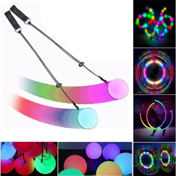 1/2 Stk LED Poi Ball leuchtender Bauchtanz Level Handwurf Bälle Yoga Bewegung Fitness Requisiten leuchtendes Licht Neon Weihnachtsfeier Disco DJ Lightinthebox