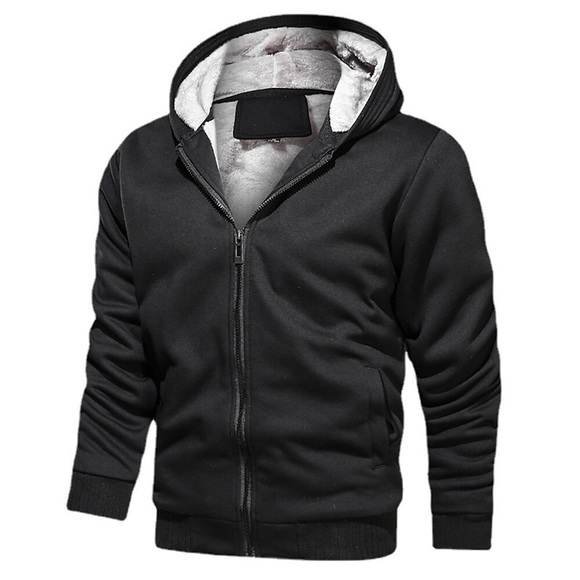 Herren Fuzzy-Sherpa Kapuzenshirt mit durchgehendem Reißverschluss Jacke Hoodie mit Viertelreißverschluss Schwarz Blau Rote Grau Mit Kapuze Feste Farbe Zip Tasche Arbeit Casual Strassenmode Casual Lightinthebox