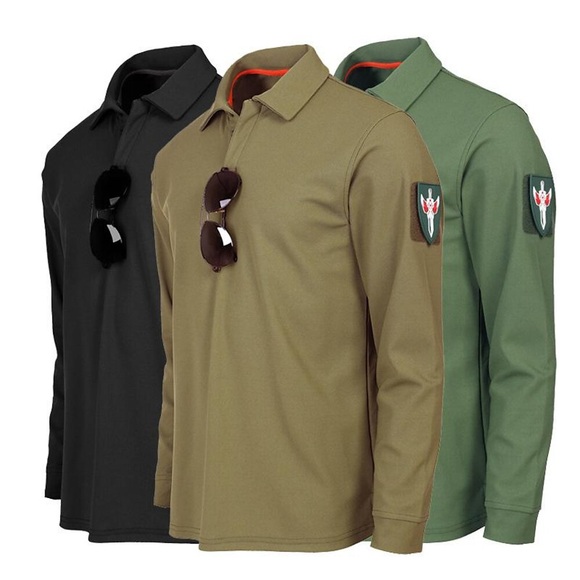 Herren Jagd-T-Shirt Einfarbig Langarm Außen Frühling Herbst Atmungsaktiv Weich Schweißableitend Shirt Baumwolle Campen und Wandern Militär Traning Schlacht Grün Schwarz Khaki Lightinthebox