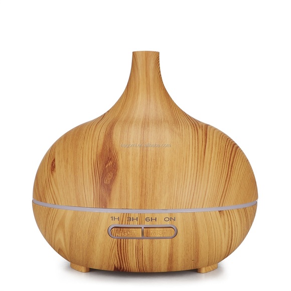 400ml LED Aromatherapie Diffusor Holzmaserung Luftduft Diffusor Aroma Ultraschall Diffusor für ätherische Öle Lightinthebox