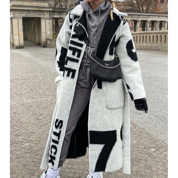 Damen Wintermantel warm halten Komfortabel Strasse Casual Täglich Zip Tasche Bedruckt Reisverschluss Umlegekragen Casual Streetstyle Buchstabe Regular Fit Oberbekleidung Langarm Winter Herbst Grau S Lightinthebox