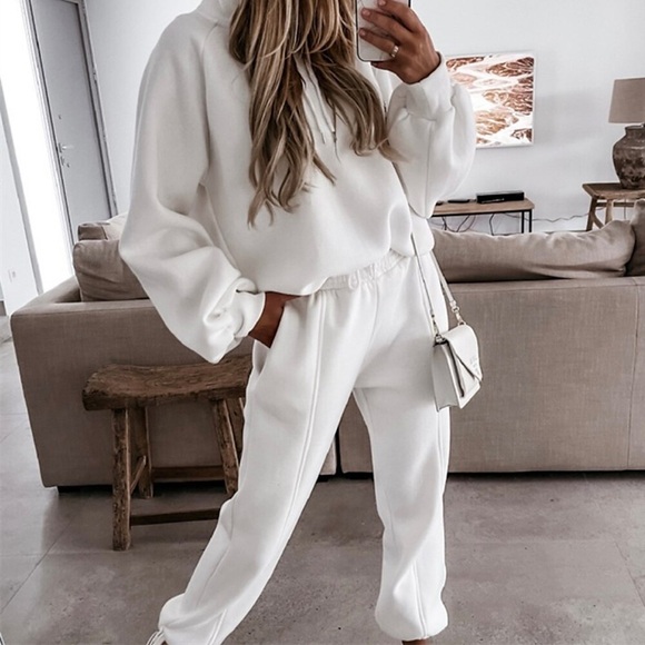 Damen Loungewear Sets Winter 2 Stück reine Farbe Sport einfach Komfort Zuhause Straße Urlaub Acryl warm Hoodie Langarm Hoodie Hose elastischer Bund Winter Herbst grün khaki Lightinthebox