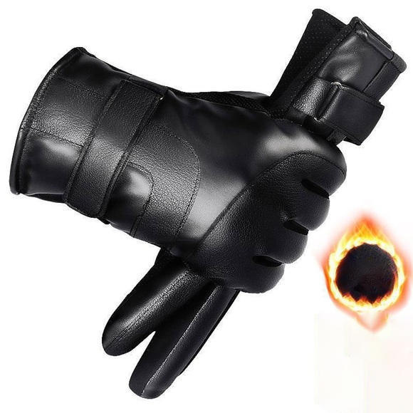 Herren Touchscreen-Handschuhe Warme Winterhandschuhe Geschenk Täglich Solide / einfarbig Polyester PU-Leder Einfach 1 Paar Lightinthebox