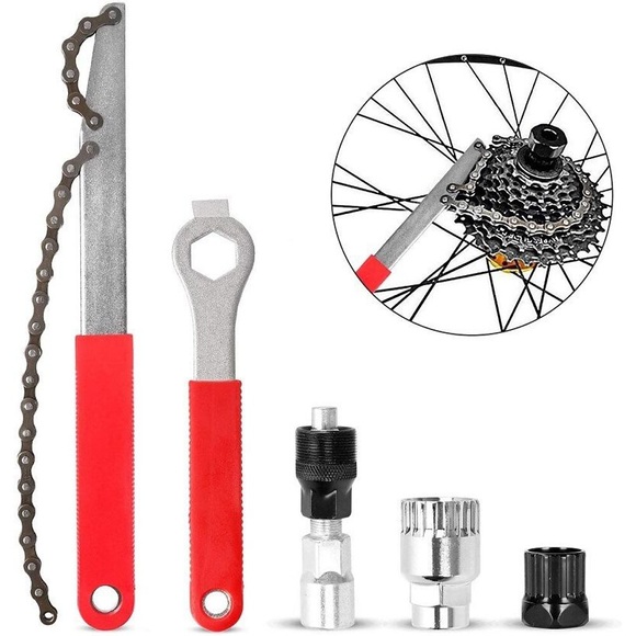 Fahrrad-Reparatur-Werkzeug-Set einschließlich Fahrrad-Kurbel-Abzieher mit 16-mm-Schraubenschlüssel Fahrrad-Schwungrad-Kettenrad-Entferner-Werkzeug Werkzeug zum Entfernen des Kassetten-Sicherungsrings Lightinthebox