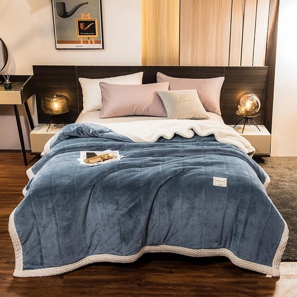 Sherpa-Decke, Fleece-Schicht, dicke, warme Überwurfdecken für das Winterbett, superweiche, flauschige Flanellwolle, wendbare Samt-Plüsch-Doppel-Königin-King-Gewichtsdecke Lightinthebox