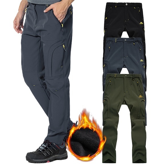 Herren Fleece gefütterte Hose wasserdichte Wanderhose Hose Softshellhose 5 Reißverschlusstaschen Winter Outdoor thermisch warm winddicht isoliert leicht elastisch Bundhose dunkelgrau Armeegrün schwarz Lightinthebox