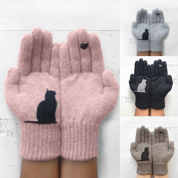 Herren Damen Warme Winterhandschuhe Geschenk Täglich Tier Polyester Gestrickt Einfach Casual 1 Paar Lightinthebox