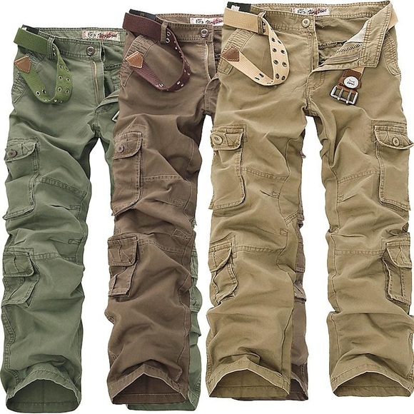 Herren Cargohose Cargohosen Hose Hosen Fallschirmhose Multi Pocket Glatt In voller Länge Baumwollmischung Casual Schwarz Tarnung Mikro-elastisch Lightinthebox