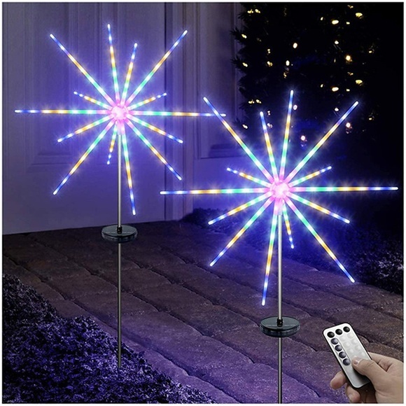 1/2 stücke feuerwerk lichter outdoor solar weihnachten garten dekorationen weg lichter led dekorative meteor pferd lampe wasserdichte sternlampe für garten rasen landschaft neujahr lichter Lightinthebox