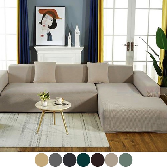 Schnittsofabezug L-Form Couchbezug Stretch Schonbezug einfarbig Furiture Protector Universal dicke Schonbezüge Set Wohnzimmer Anti-Rutsch-Hunde Haustier Lightinthebox