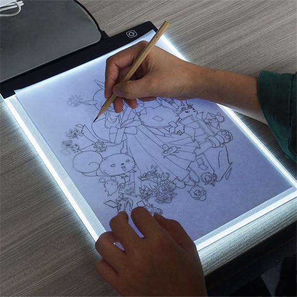 LED-Zeichnungskopierbrett Kinderspielzeug zum Zeichnen von 3-stufigem dimmbarem Maltablett Nachtlicht Notizblock Kinder lernen Lernspiel Lightinthebox