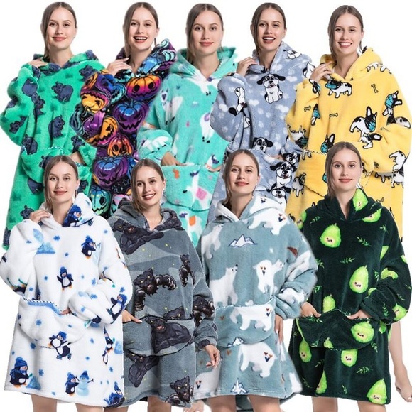 Damen-Kapuzendecke, übergroß, tragbare Hoodie-Decke, Sherpa-Fleece für Damen, Herren, Flanell, Sherpa, weiche, warme, kuschelige Decke, Jacke, Pullover, Geschenk für erwachsene Teenager Lightinthebox