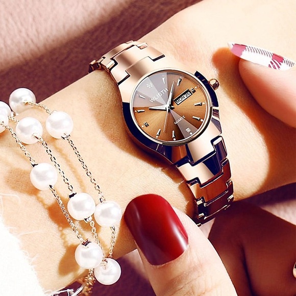 Armbanduhr Quarzuhren für Damen Analog-Digital Quarz Stilvoll Modisch Luxus Wasserfest Kalender leuchtend Metall Legierung / Nachts leuchtend Lightinthebox