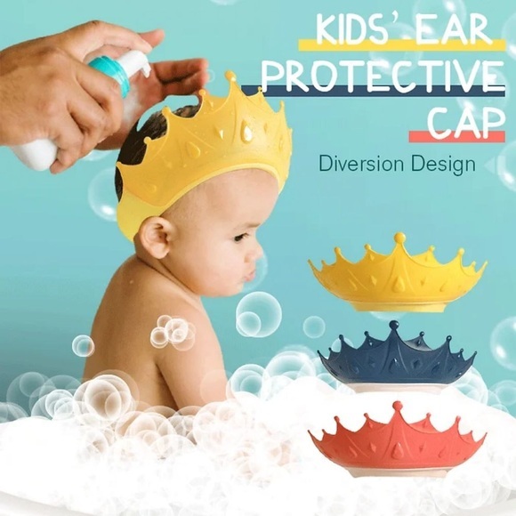 Baby-Duschkappe, Badekrone, Formkappe, verstellbarer Silikon-Shampoo-Visierhut, verhindert, dass Wasser in die Augen und Ohren eindringt, Badewanne, Kopf, Haarspüler, Schild, Schutz, Kinder und Lightinthebox