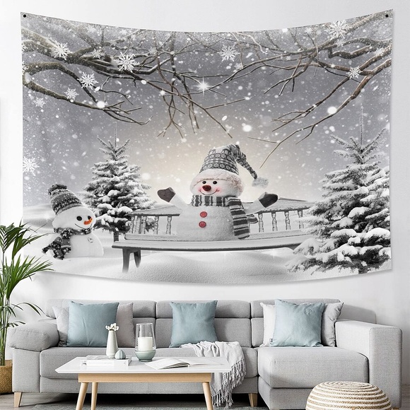 weihnachten schneemann urlaub party wandteppich kunst dekor decke vorhang picknick tischdecke hängen hause schlafzimmer wohnzimmer wohnheim dekoration schneeflocke geschenk polyester Lightinthebox