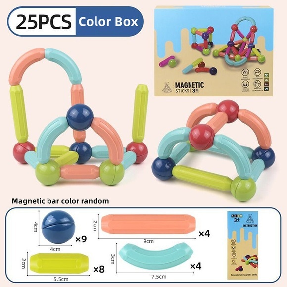 Magnetstab Magnetkugeln und Stäbe Set Baustöcke Blöcke Magnetblöcke Stamm Stapeln Magnetspielzeug Magnet Lernspielzeug für Kinder Jungen und Mädchen Lightinthebox