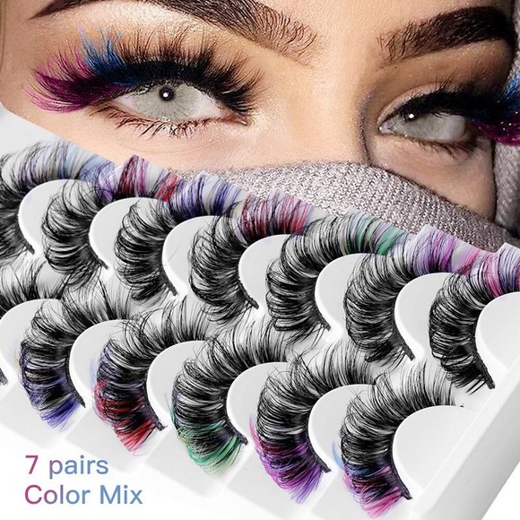 Augenwimpern 14 pcs Wasserfest Weihnachten Modisches Design Voluminisierung Locken Weich Faser Hochzeit Party Halloween Vollbandwimpern Natürlich lang Mehrfarbig - Bilden Alltag Make-up Halloween Lightinthebox