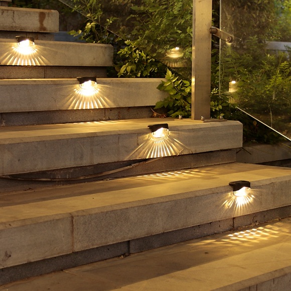 4 stücke solar schritt lichter im freien wasserdicht smart control sensor zaun treppe licht garten im freien zaun hof deck gehweg dekoration solar lampe Lightinthebox