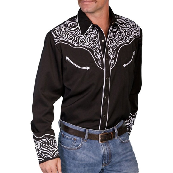 Herren Hemd Westernhemd Blumen Umlegekragen Schwarz 3D-Druck Outdoor Strasse Langarm Button-Down Bedruckt Bekleidung Modisch Designer Casual Atmungsaktiv Lightinthebox