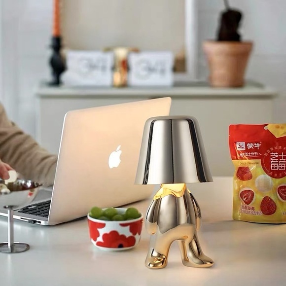 Touch-LED-Tischlampe, moderne Denker-Dekolampe, wiederaufladbare LED-Schreibtischlampe, goldene kleine Mann-USB-Schreibtischlampe, Nachtlicht für Schlafzimmer, Arbeitszimmer, Wohnzimmer, Nachttisch, Lightinthebox