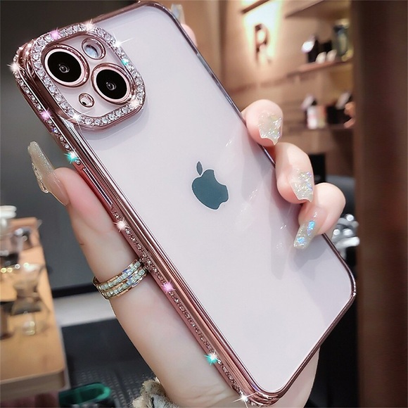 Telefon Hülle Handyhüllen Für Apple Klassische Serie iPhone 14 Pro Max 14 Plus 13 12 11 Pro Max Mini SE Shutzrahmen Strass Ganzkörperschutz Durchsichtig Kristalldiamant TPU Lightinthebox