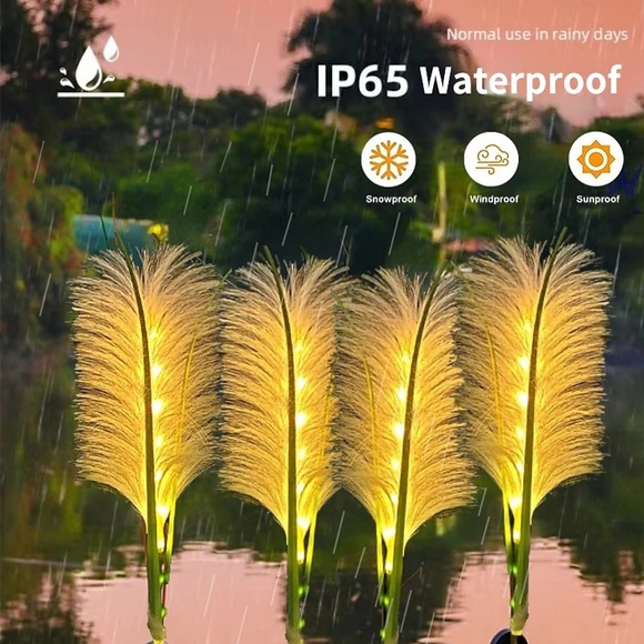 2 stücke solar reed garten licht led outdoor wasserdicht rasen licht weihnachtsdekor weg licht villa neujahr urlaub park landschaft dekoration Lightinthebox