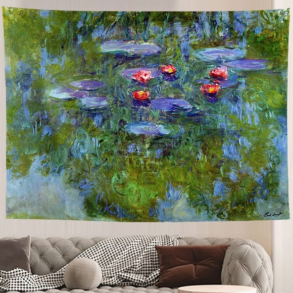 berühmte monet malerei wandteppich kunst dekor decke vorhang hängen hause schlafzimmer wohnzimmer dekoration polyester Lightinthebox