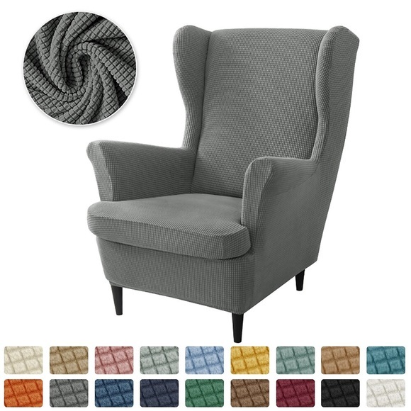 1 Set mit 2 Stück Stretch-Ohrenlehnensesselbezügen, Ohrensesselbezügen, Spandex-Jacquard-Ohrenlehnensesselbezügen mit Sitzpolster, Kissenbezug für Ikea Strandmon Chair Lightinthebox