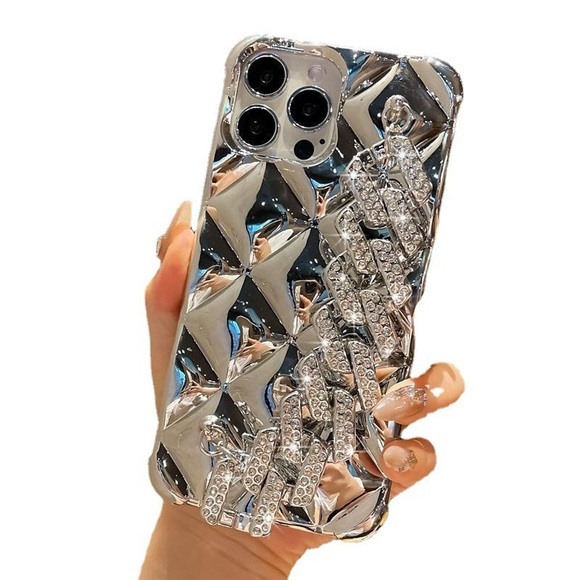 Telefon Hülle Handyhüllen Für Apple Rückseite iPhone 14 Pro Max 13 12 11 Pro Max Mini X XR XS 8 7 Plus Tragbar Strass Beschichtung Einfarbig Kristalldiamant TPU Lightinthebox