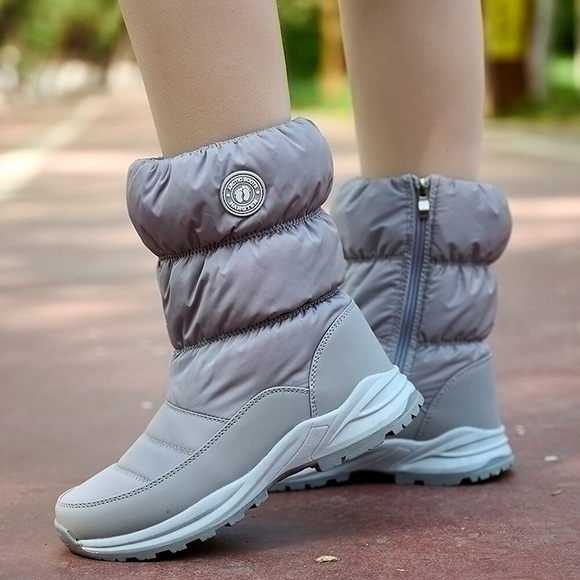 Damen Stiefel Schneestiefel Übergrössen Outdoor Täglich Stiefeletten Stiefeletten Winter Flacher Absatz Runde Zehe Casual Minimalismus Leinwand Reißverschluss Feste Farbe Schwarz Silber Blau Lightinthebox