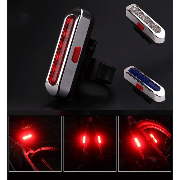 Fahrradlicht Warnung Reitausrüstung 6 LED Fahrradrücklicht Highlight USB Reitlicht Lightinthebox