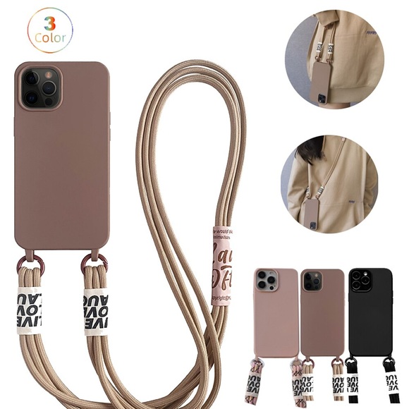 Handy Hülle Handyhüllen Für Apple Rückseite iPhone 14 Pro Max Plus 13 12 11 Mini X XR XS 8 7 Tragbar Ganzkörperschutz mit abnehmbarem Umhängeriemen Einfarbig Kieselgel Lightinthebox