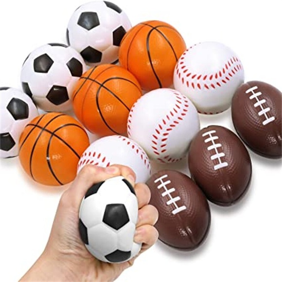 Neuheit Platz quetschbare Stressbälle - Anti-Stress-Baseball Basketball Fußball Fußball zum Spannungsabbau - Entspannungs-Gadgets Fidget Toys Partyartikel Karnevalspreise (12er-Pack 5 Ballspiele) Lightinthebox