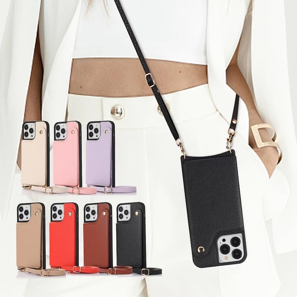 Handy Hülle Handyhüllen Für Apple Brieftasche Kartenetui iPhone 14 13 12 11 Plus Pro Max Spiegel Ganzkörperschutz mit verstellbarem Umhängeband Einfarbig TPU PU-Leder Lightinthebox
