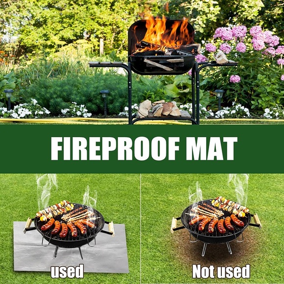 Feuerfeste Matte Feuerstelle für den Außenbereich Ofen-Isoliermatte Kohlenbecken Feuerfeste Grillmatte Quadratische Schutzmatte Lightinthebox