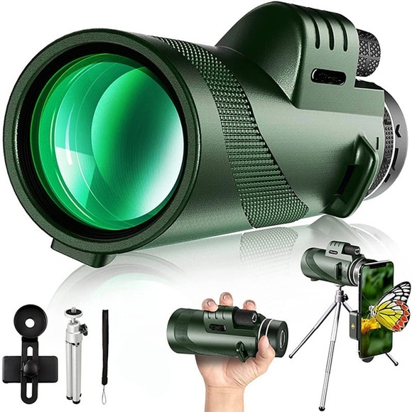 50 x 60 Monokular-Teleskop-Telefonkamera, wasserdichter Monokular-Fokus mit Einhand-Klarlicht-Nachtsicht für Sternbeobachtung, Ballspiele, Sightseeing, Reisen, Camping, Wandern, Smartphone-Adapter Lightinthebox