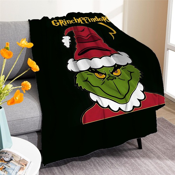 Grinch-Decke, Weihnachts-Cartoon-Fleece-Decke, weich, gemütlich, Flanell-Decke, Fuzzy-Flanell, leichte Überwurfdecken, warme Plüschdecke für Sofa, Couch, Bett, Jungen, Mädchen, Kinder, Erwachsene, Lightinthebox