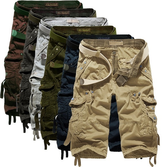 Herren Cargo Shorts Kurze Hosen Kurze Hose für Wanderer Bein Kordelzug Multi Pocket Mehrere Taschen Glatt Atmungsaktiv Draussen Wadenlänge Casual Täglich Strassenmode Stilvoll Wein Armeegrün Lightinthebox