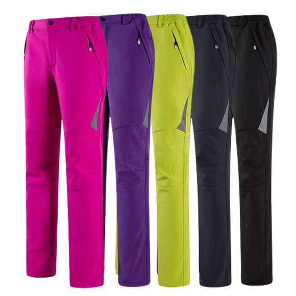 Damen Wasserdichte Wanderhose Fleece-gefütterte Hose Softshellhosen Winter Außen warm halten Wasserdicht Windundurchlässig Fleece-Futter Hosen / Regenhose Unten Schwarz Purpur Vlies Jagd Skifahren Lightinthebox