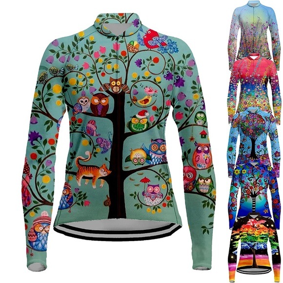 21Grams Damen Radtrikot fahrradbekleidung Fahrradtrikot Langarm Fahhrad Shirt mit 3 Gesäßtaschen MTB Mountain Rennrad Atmungsaktiv Rasche Trocknung Feuchtigkeitsabsorbierend Reflexstreiffen Schwarz Lightinthebox