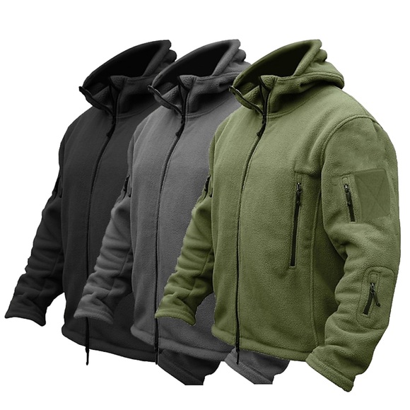 warme militärische taktische jacke für herren sportfleece kapuzenjacke winter abenteuerjacke mäntel im freien winddicht mehrere taschen leichte jacke mit vollem reißverschluss Trenchcoat Top Camping Jagd Angeln Lightinthebox