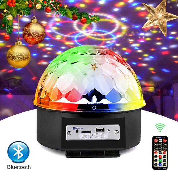 Bühnenlampe LED-Disco-Licht 9 Farben Laser-DJ-Party-Projektor-Licht Bluetooth-MP3-Weihnachts-Soundlights LED-Musik-Player-Disco-Kugel-Licht Lightinthebox